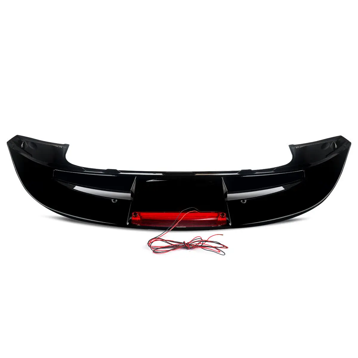 Für Ford Fiesta 'ST Look' MK7 2008-2019 Heckklappen-Dachspoiler Hochglanz-Schwarz Heckspoiler mit Rotem Bremslicht – Detail 5