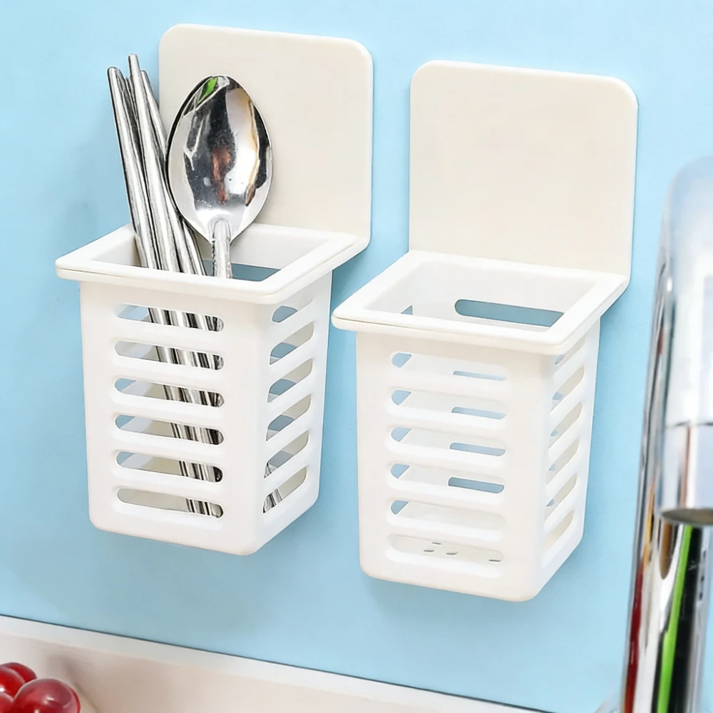Wall Mounted Toothbrush Holder Set for Bathroom Spoons and Forks Holder for Kitchen Space Saving Toothbrush Storage