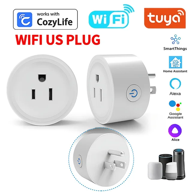 ปลั๊กอัจฉริยะ Zigbee US พร้อม Wi‑Fi, ตัวตรวจสอบการใช้พลังงาน, ควบคุมด้วยเสียงสำหรับ Alexa และ Google Assistant, แอป Tuya, ฟังก์ชันตั้งเวลา/กำหนดเวลา 1