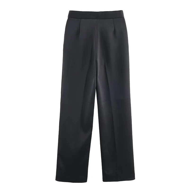 Women's Suit Pants Two-Piece Set Satin Elegant Long Sleeve Blazer Coat + Trousers 2 Pieces Sets Office Chic Woman Outfit ﻿ ﻿