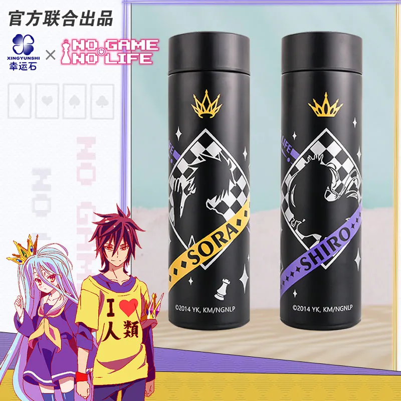 

Аниме термос No Game No Life Sora Shiro, стальная бутылка для воды, дисплей, чашка с датчиком температуры, экшн-фигурка, подарок