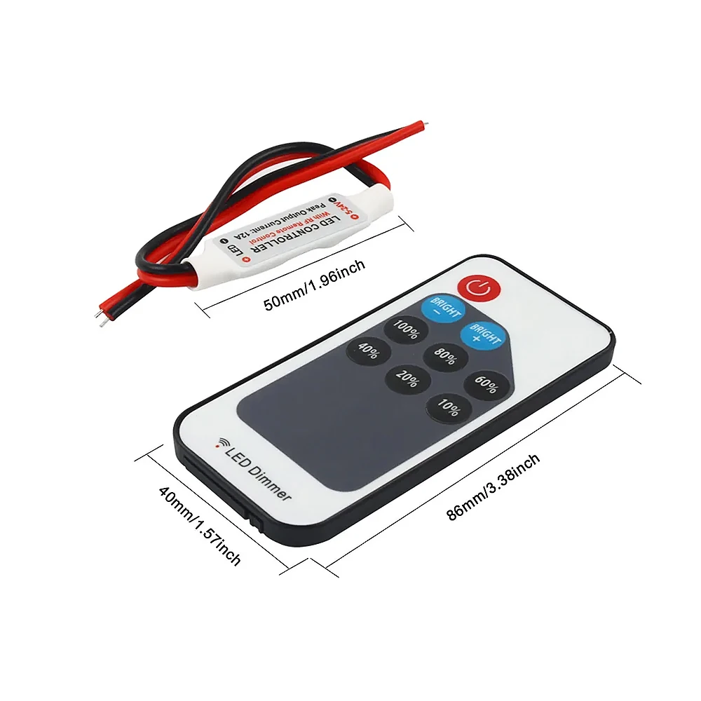 Mini LED Single Color Dimmer DC 5V 12V 24V 6A 5050 2835 Strip Lights Constant Voltage PWM Signal Controller with RF 9-Key Remote led dimmer switch led strip controller smart dimmer switch led strip switch led string dimmer led dimmer controller