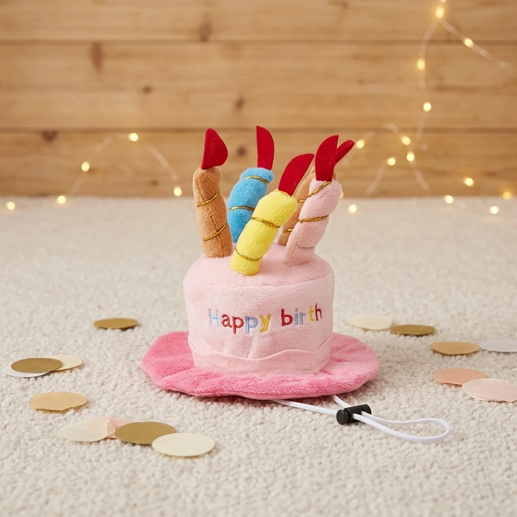 Pet Birthday Party Hat Set for Cats and Dogs - Elastic, Comfortable, Bite-Resistant, and Durable Photo Prop Gift