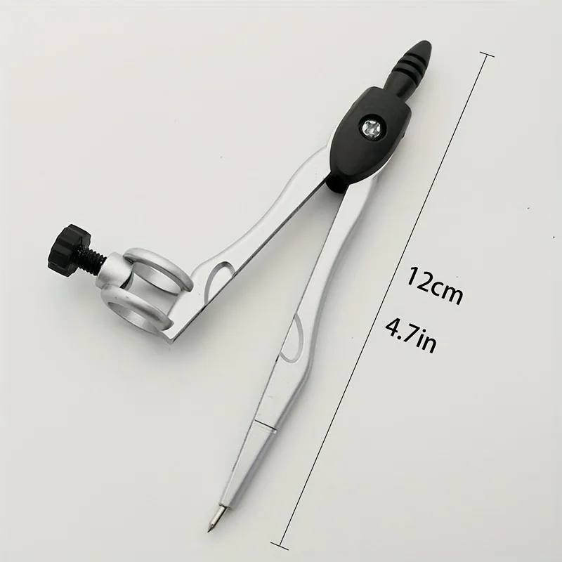 2개의 금속 나침반 세트, 원을 그릴 수 있는 잠금 도구, 학생 및 제도용으로 최대 0.39인치 펜까지 사용 가능