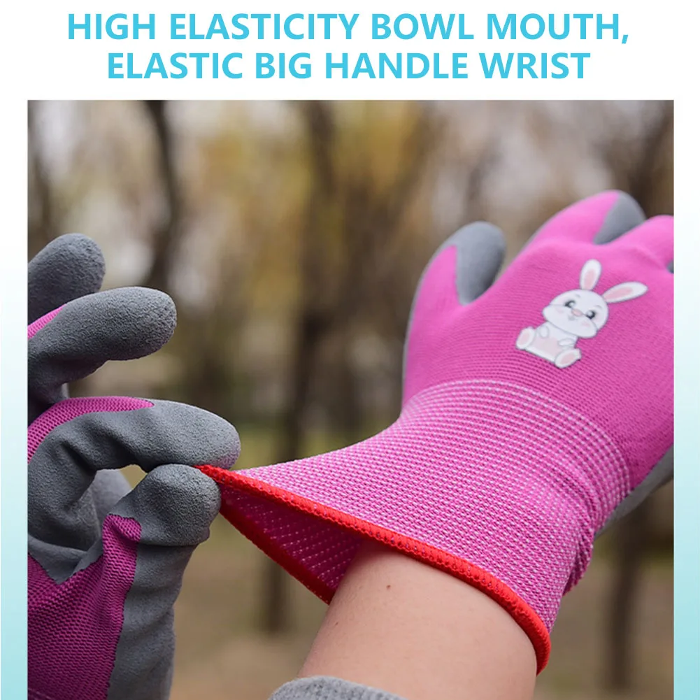 Work Gloves for Children Children's Gardening Gloves for Children Aged Foam Rubber Coating Work Gloves Gardening 4