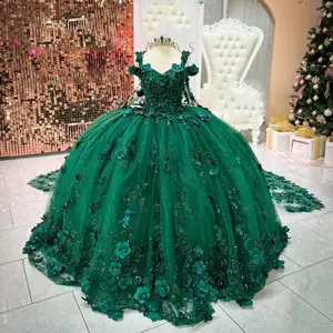 Olive Green Sweetheart Vestidos De Xv Años Quinceanera Dress Sleeveless  Appliqué Beading Floral Mexican Sixteen Princess Gowns - Quinceanera  Dresses - AliExpress