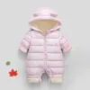 Infant Boy Girl Warm Thick Romper Jumpsuit Hooded Snowsuit Coat Kids Clothing 2024 Overalls Baby Clothes Winter Velvet Newborn 1
