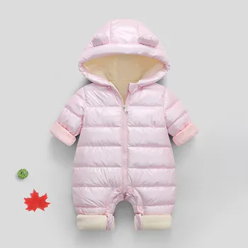 Infant Boy Girl Warm Thick Romper Jumpsuit Hooded Snowsuit Coat Kids Clothing 2024 Overalls Baby Clothes Winter Velvet Newborn 1