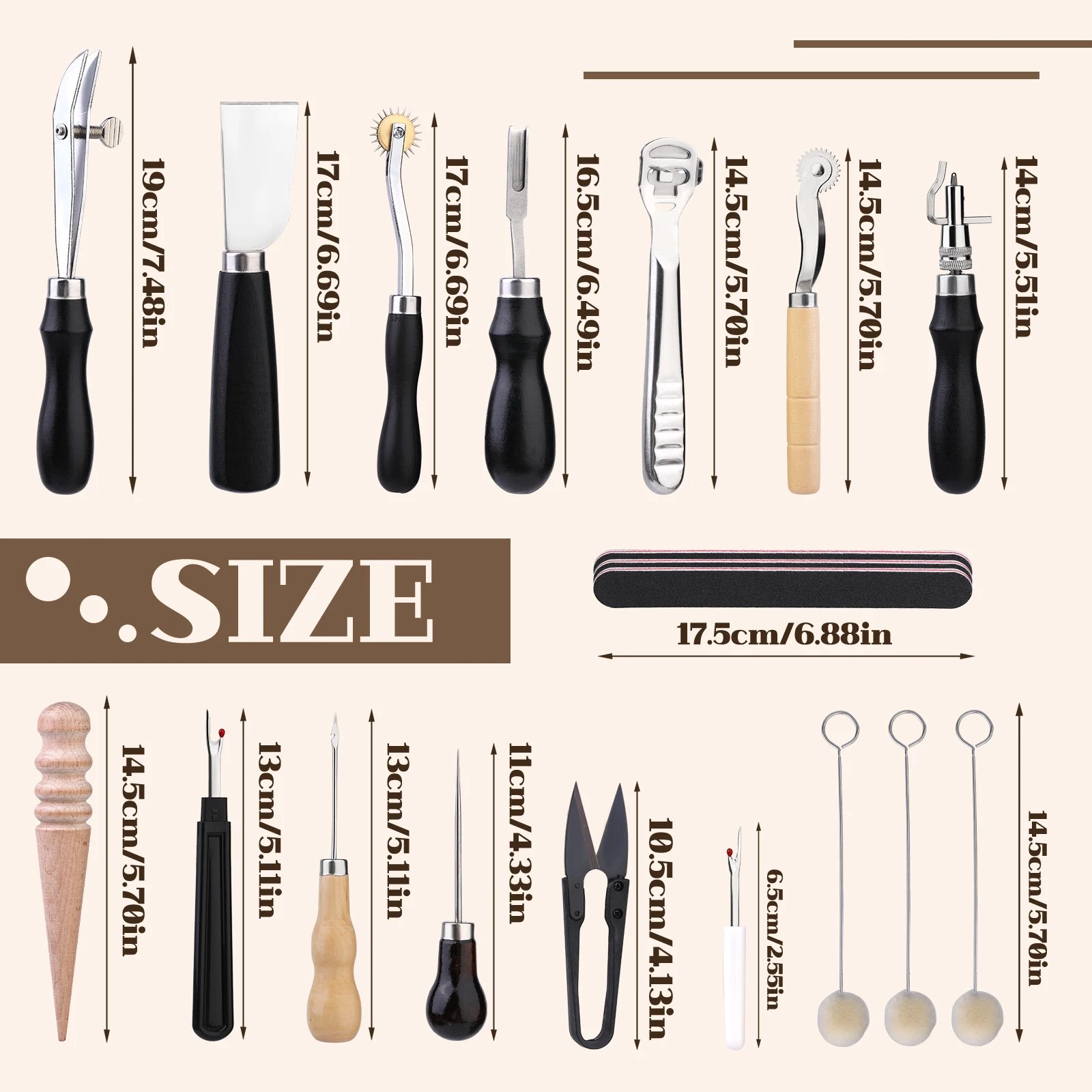 Practical Leather Working Tools with Leather Beveler Groover Stitching Punch Sewing Thread and Other Tools