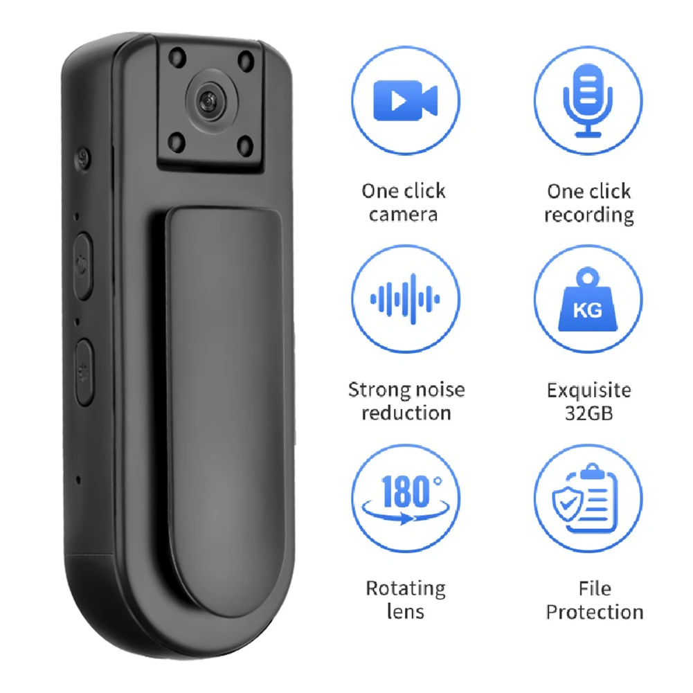 HD 1080P Wearable Worn Bodycam Night Vision WiFi Sport Bike Outdoor Video Recorder with Audio & Video Recording Body Worn Cam