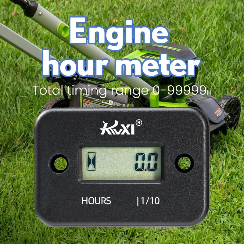 LSQ-01 Tachometer Hour Meter Digital Display for Chainsaw Lawnmover Motorcycle Digital Board Hour Counter Battery Replaceable Engine Tachometer Tachometer Gauge Tachometer Meter Engine Hour Meter