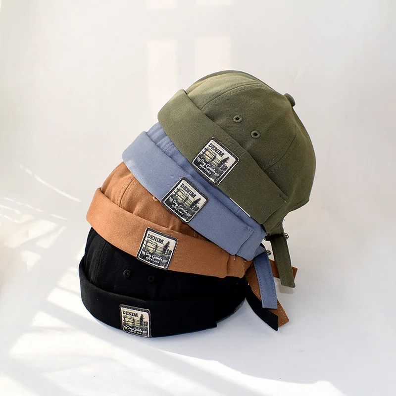 Mens Hats Skullcap Retro Brimless Hat Name Retro Brimless Docker