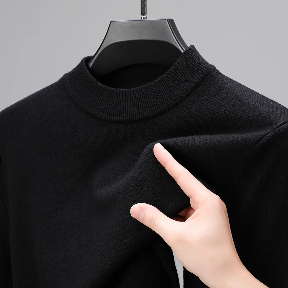 Semi-turtleneck Knitwear Sweater New Fall/Winter Collar Sweatshirt Solid Color Pullover Men's Warm 2023 Sweaters  Men Clothes mens winter knitting pullover long sleeve turtleneck warm men jumper sweater solid color fashion knitwear man sweaters sw04