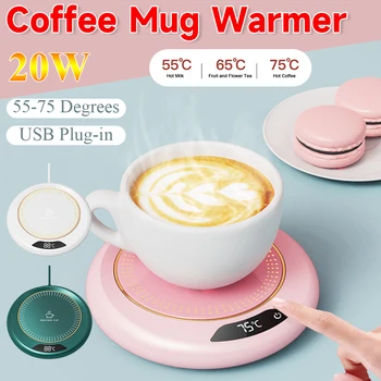 Coffee Mug Warmer Thermostatic Electric Cups Heater 3 Temperature Settings Auto Shut Off Smart Heating Coaster for Home Office 1