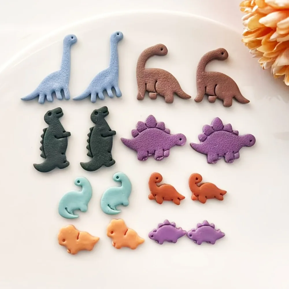 8pcs 귀여운 공룡 클레이 커터 세트 폴리머 클레이 귀걸이를위한 공룡 모양의 금형 쥬얼리 만들기 도구 할로윈 프로젝트 공예품