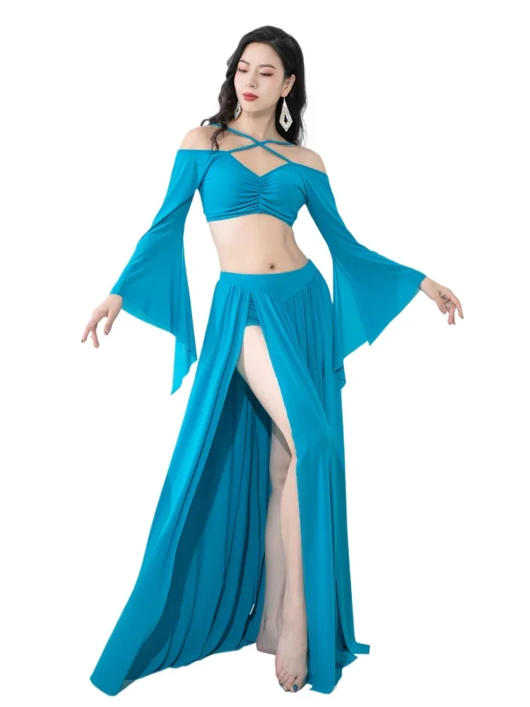 

2023 Dance Belly Dance Clothing New Long Skirt Practice Clothes Oriental Dance Group Practice Skirt SET ZM442