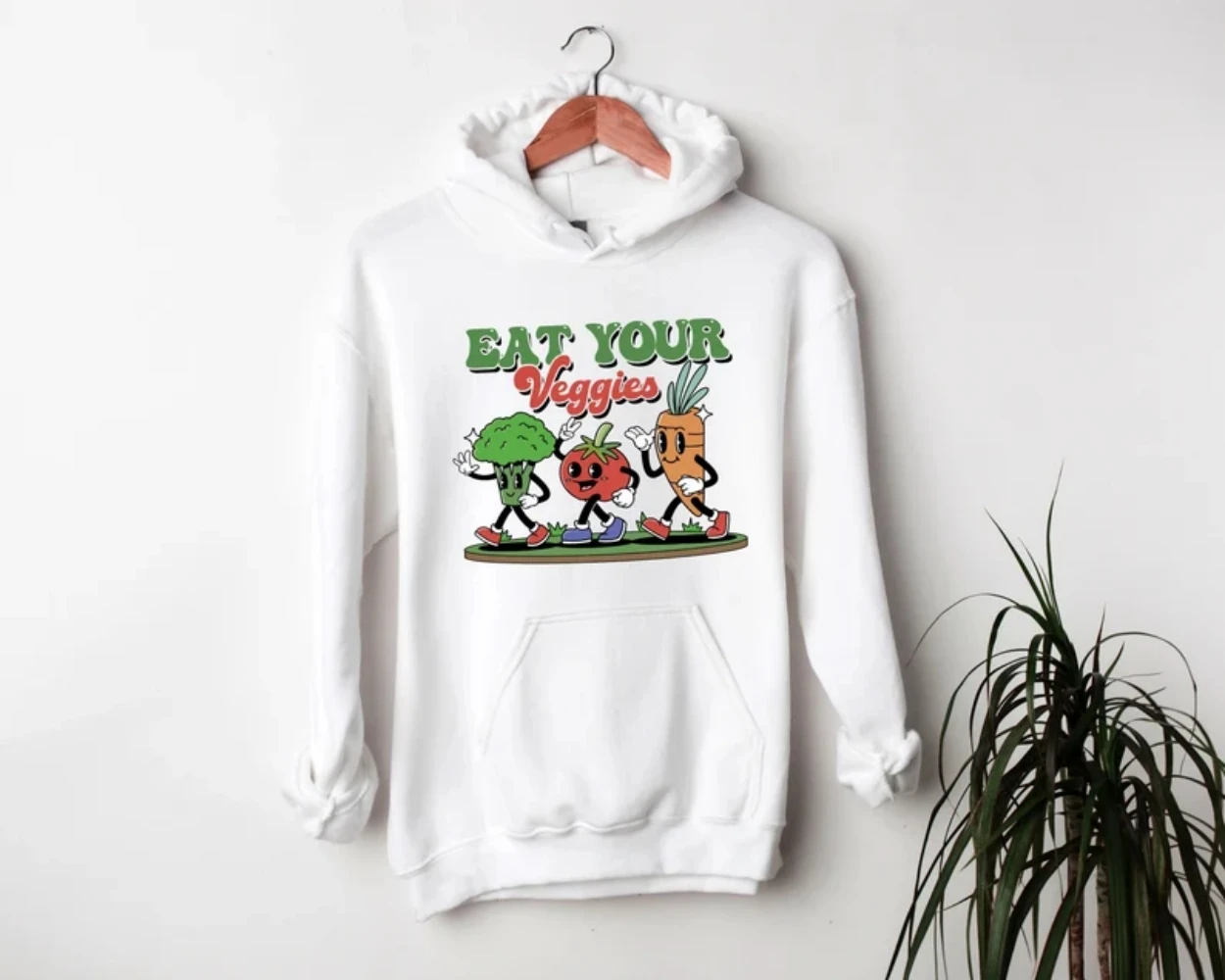 Eat Your Veggies Hoodie Sweater Herbivore Vegan Vegetarian Shirt Cute Vegan Clothing Vegan Gift For Women new vegetarian sticker cooking green food label sticker label sticker labels vegan sticker 25 mm 1000 pcs free shipping