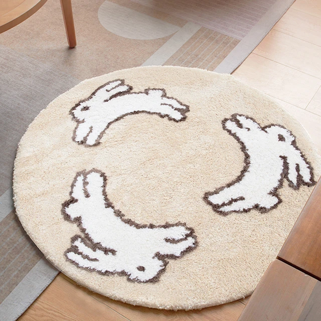 Cute Puppy Dog Rug, Furry Cartoon Bedroom Rug, White Minimalist Chair  Cushion Creative Absorbent Rug Cute Room Decor Korea - AliExpress