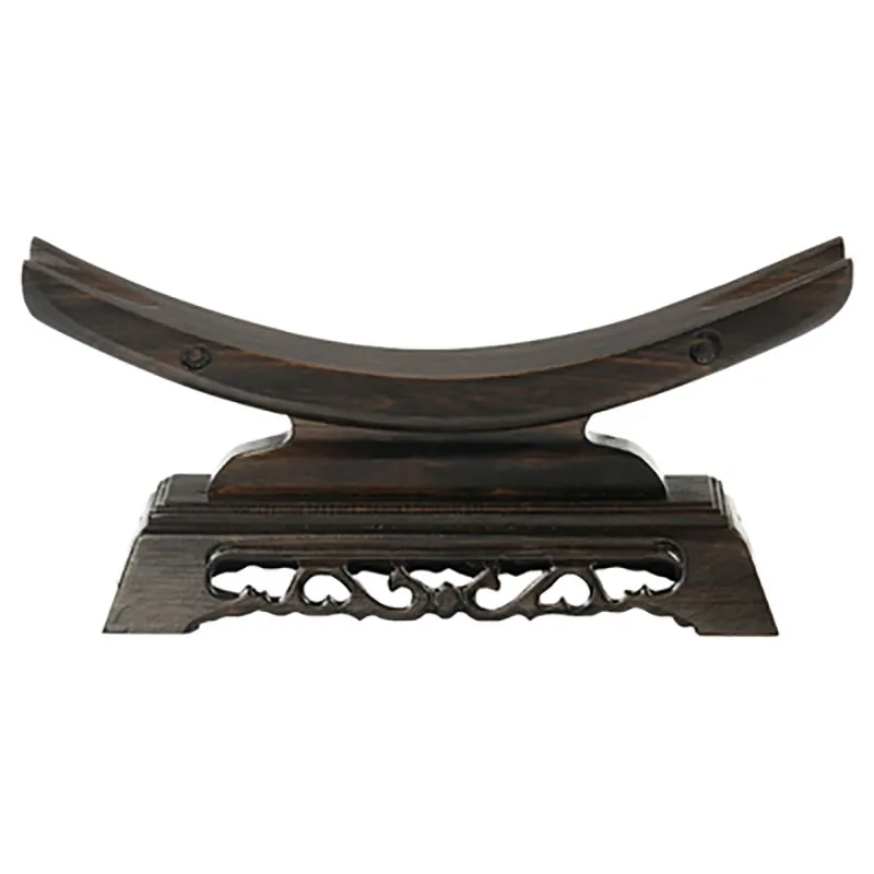 Sandalwood Carved Ivory Bracket, Ox Horn Tray, Wooden Sword Display, Katana Stand Holder, Crescent Collectible Exhibition Wood