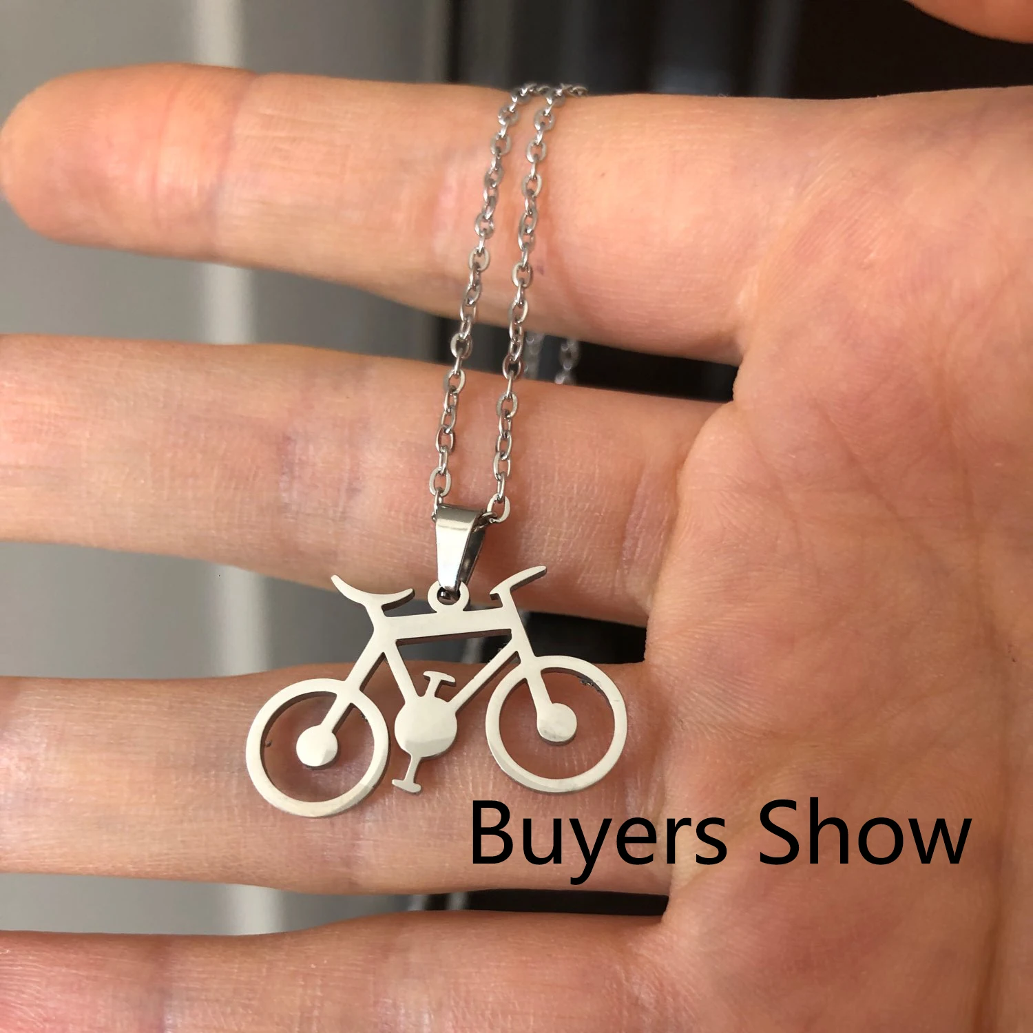 Unift Stainless Steel Bicycle Pendant Necklace for Women Girls