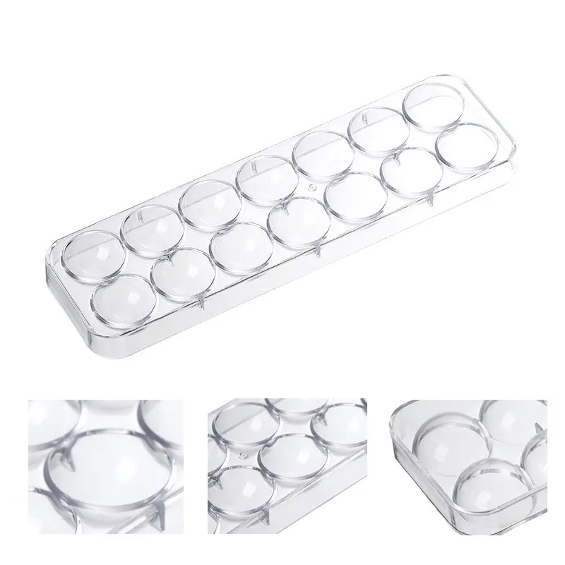 

1pc 14 holes Half Ball 3D Polycarbonate Chocolate Moulds Chocolate Candy Bars Molds Plastic Tray Baking Pastry Bakery Tools