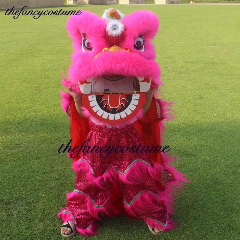 Premium Blinking Eyes Chinese Traditional Culture Lion Dance Puppet Mascot Costume For Kid Outfit Dress Carnival Festival