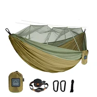 Portable Travel Outdoor Camping Hanging Sleeping Single and Double Hammock with Mosquito Net 1