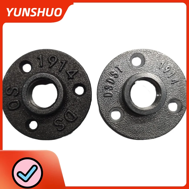 1pc Floor Flange Aluminum Alloy Cast Iron Flange Pipe Base 3 Holes Fitting 1/2 Inch Thread Pipe Decor