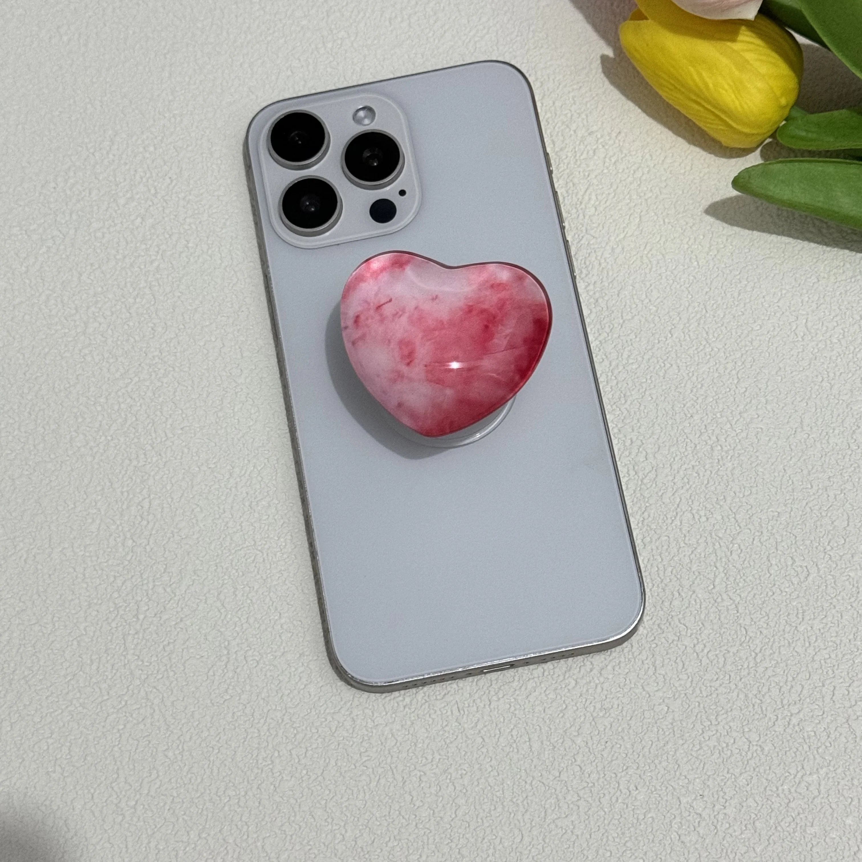 Love Heart Design Foldable Adhesive Phone Stand
