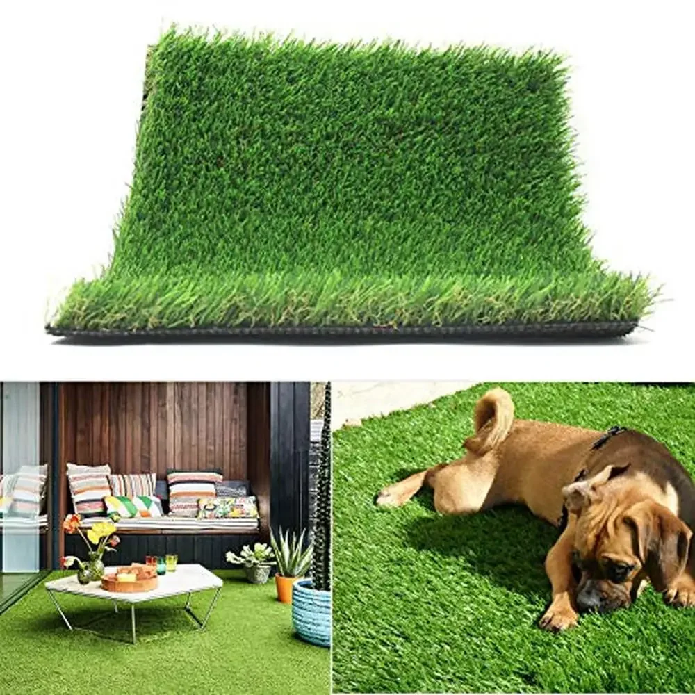 Thick Realistic Artificial Grass Turf Mat Garden Lawn Landscape Indoor Outdoor Synthetic Rug 4FTX6FT Eco-Friendly UV Resistant