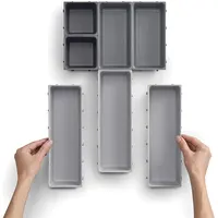 7pcs Drawer Kitchen Storage Box Cutlery Organizer Free Combination Separated Multifunction Sundries Stationery Desk Storage tray 1