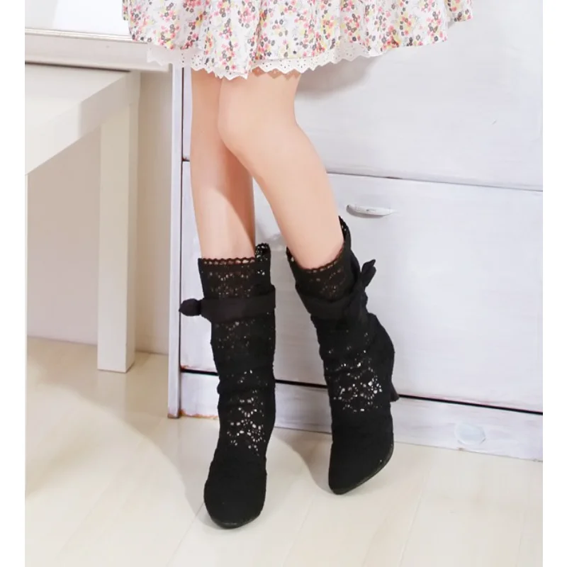 Crochet summer boots boots 2023 new shoes lace hollow crochet boots XL hollow fashion women's boots 34-43