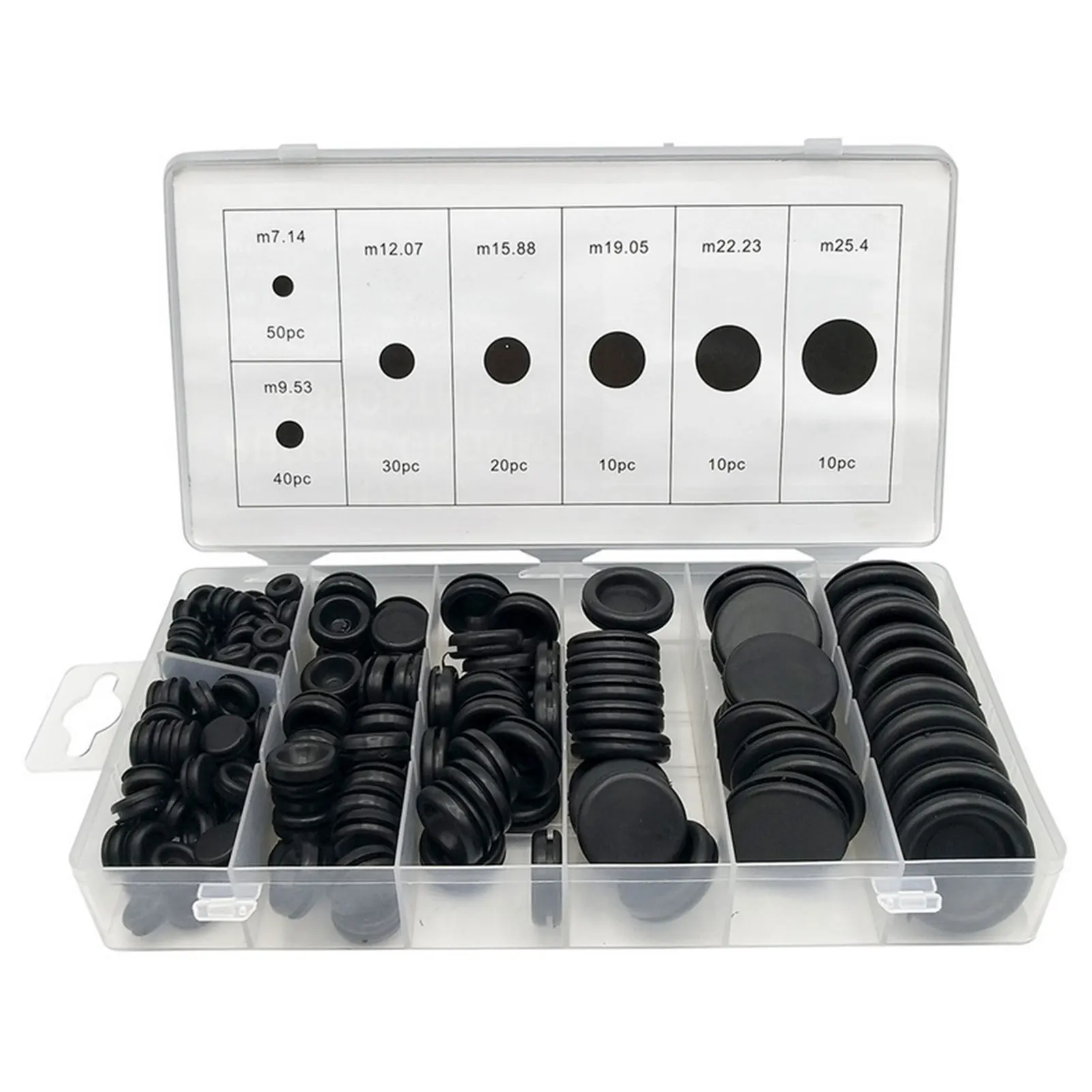 170PCS/box Rubber Grommets Assortment Firewall Hole Plug Electrical Wire Gasket Set Rubber Grommet Replacement