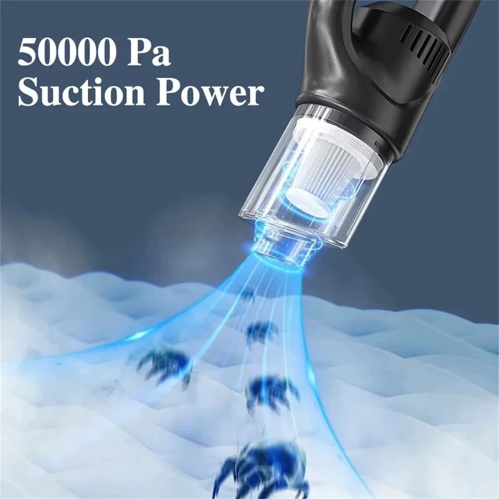 Automatic Cordless Vacuum Cleaner Portable Powerful Suction Wet and Dry 120W Rechargeable for Home Car Interior Cleaner and Pets