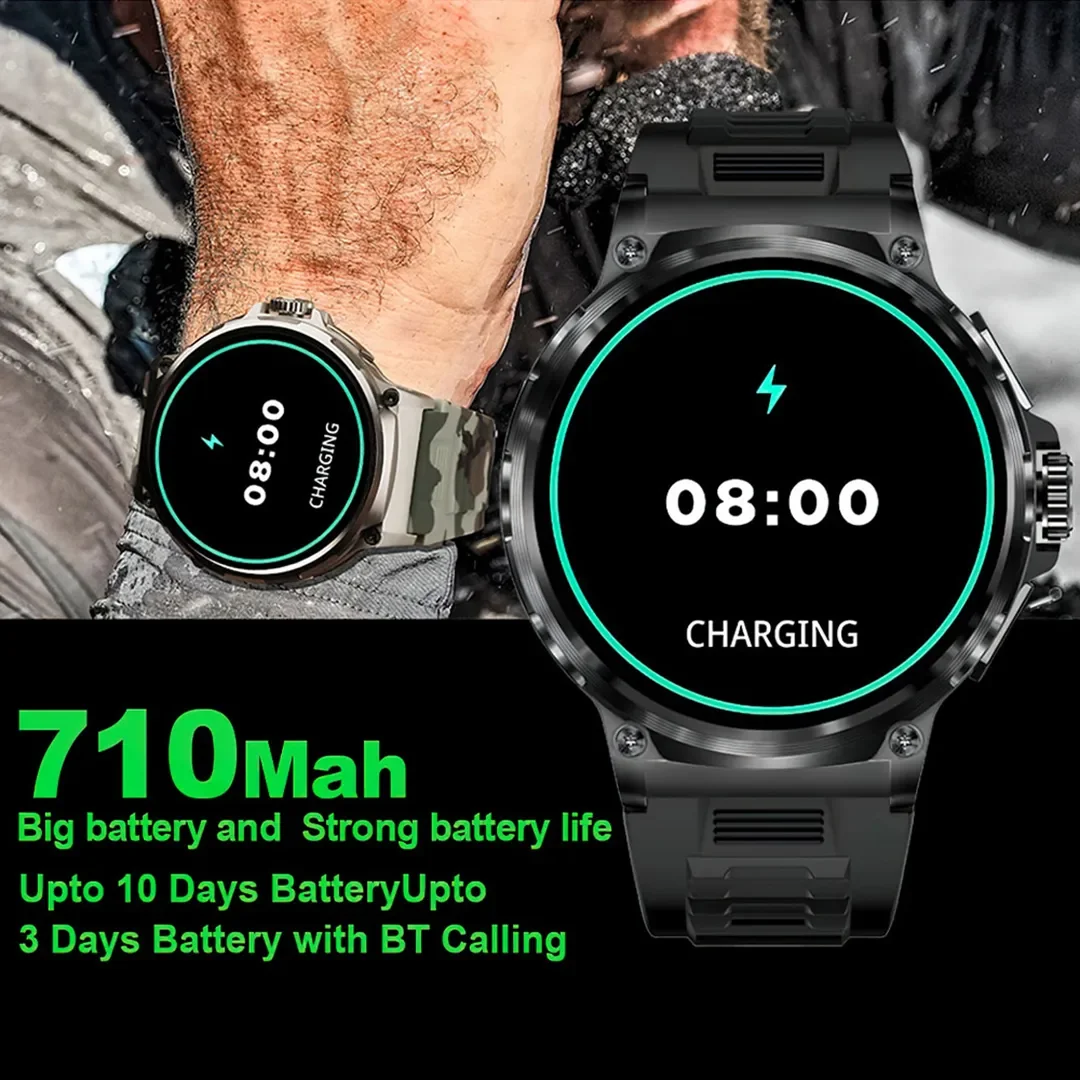 New 710mAh Bluetooth Call Smart Watch Men Sports Fitness Watches 1.85"HD Heart Monitor Waterproof Smartwatch For Android IOS