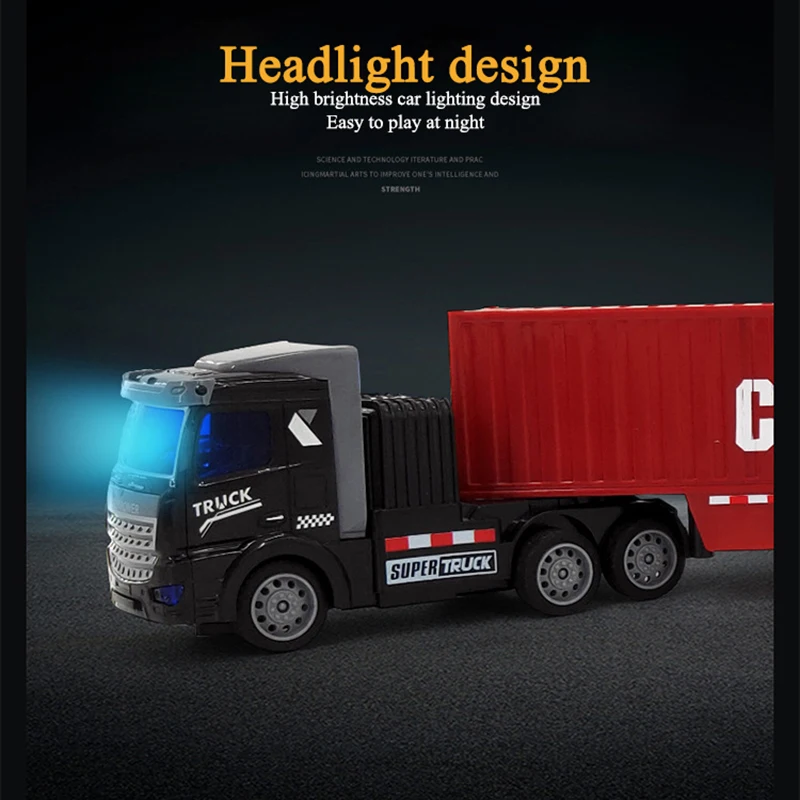RC Car 4CH Electric Wireless Remote Control Semi-trailer Truck Simulation Transport Vehicle Container Model Boys Toys