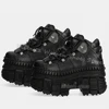 Rivets Gothic Sneaker Thick Bottom Platform Punk Rock Dark Style Lace-Up Fashion Sexy Women Shoes Round Toe Genuine Leather New 4