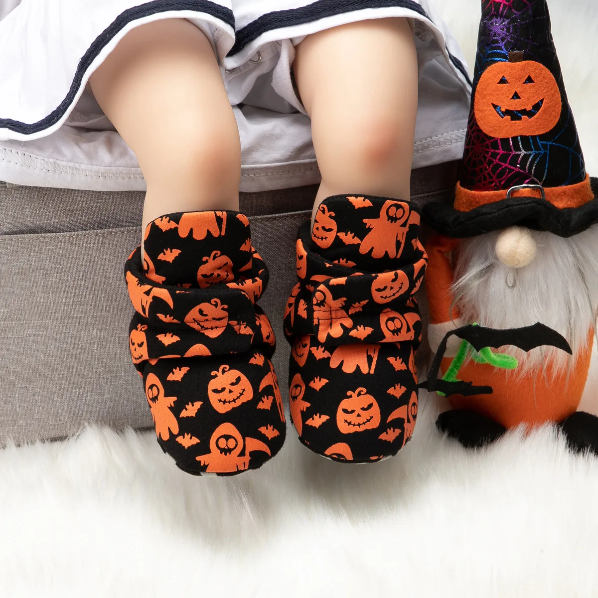 

Halloween Warm Toddler Shoes Newborn Baby Boy Girl Crib Shoes Soft Sole Anti Slip First Walkers 0-18Months