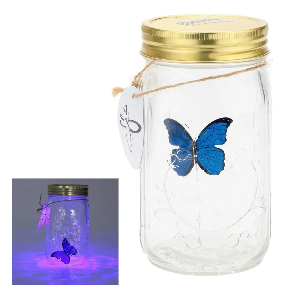 Lallisa Glass Animated Butterfly in a Jar with LED Light Romantic Butterfly  Jar Moving Butterfly Decorations for Gift (Blue): Buy Online at Best Price  in Egypt - Souq is now