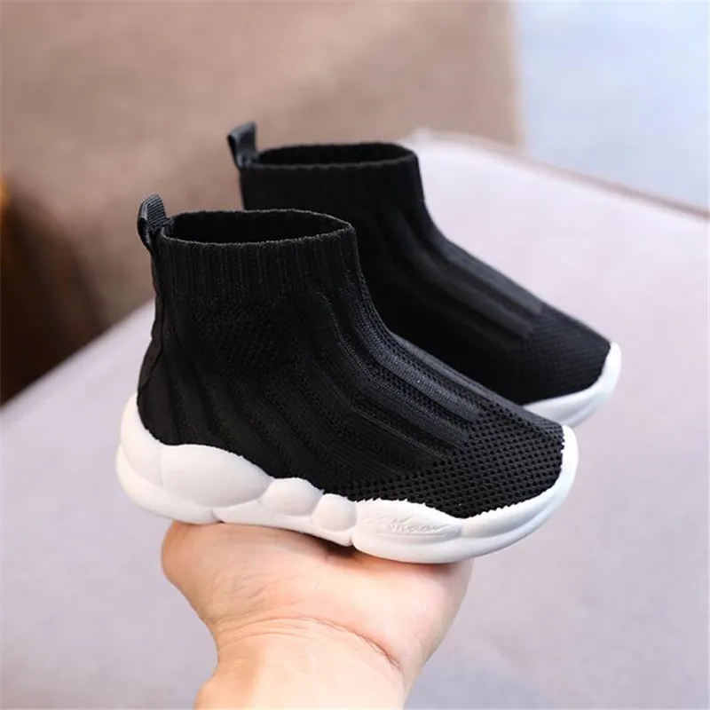 Black/beige Toddler Short Boots Baby Boys Girls Mesh Solid Ankle Shoes for Children Kids Breathable Casual Sport Shoes Sneakers