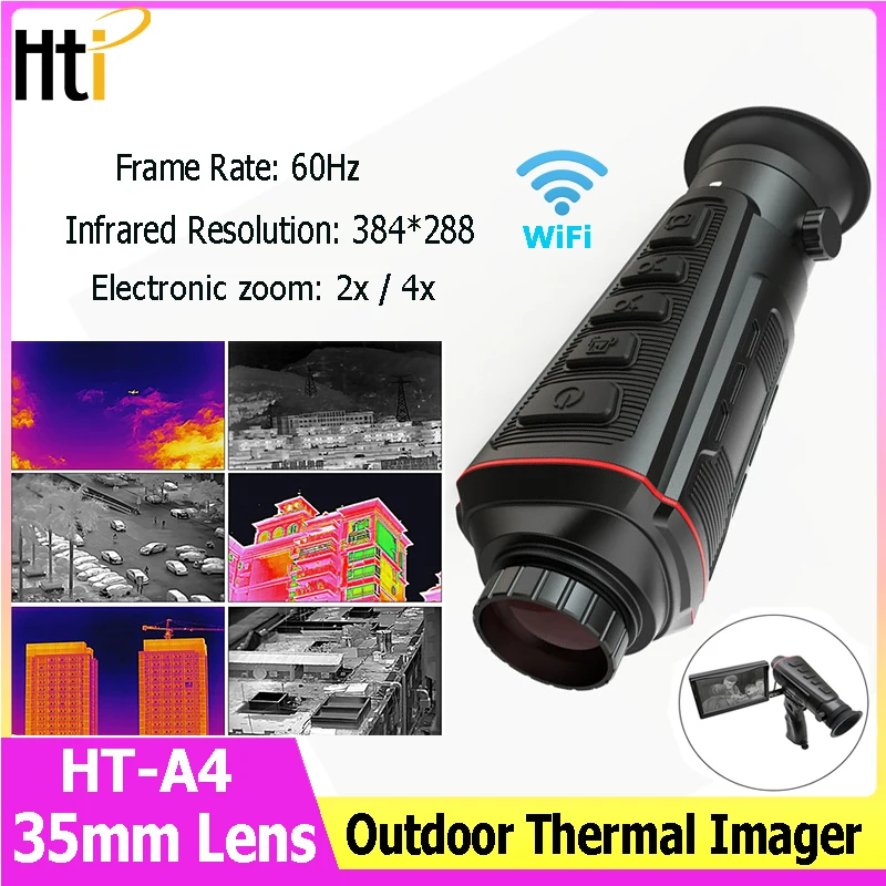 

HTI 35MM Lens Outdoor Thermal Imager For Hunting Infrared Night Vision HT-A4 Resolution 384*288 Thermal Scope Camera