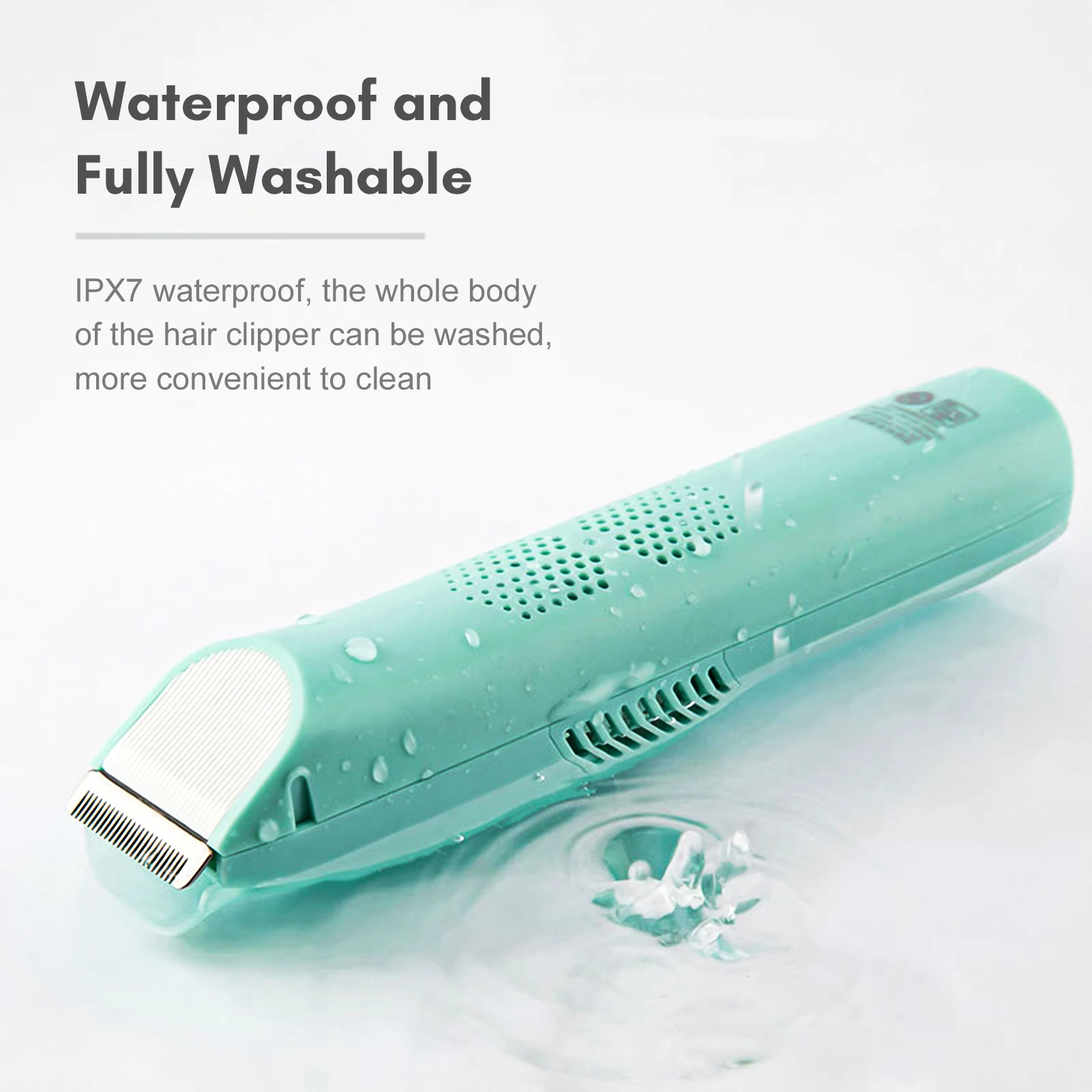 Vacuum Baby Hair Clipper Cordless Electric Hair Trimmer for Kids Low Noise IPX7 Waterproof Built-in Battery with 2 Guide Combs