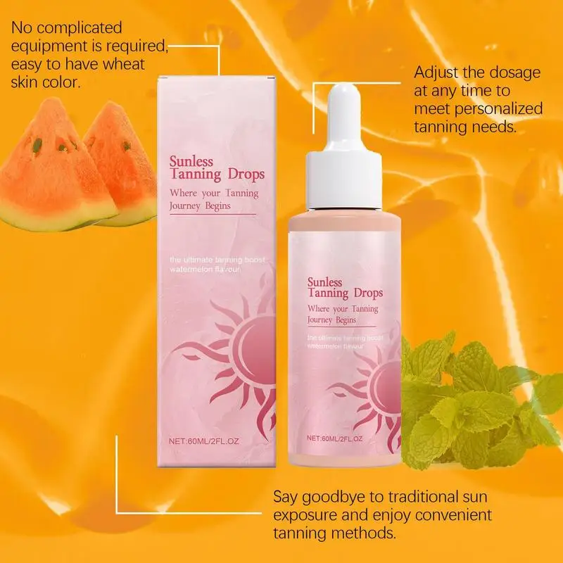 Self Tanning Drops Enhance Skin Melanins Liquid Bronzer Natural Tanner For Face Body Preventing Sunburn Sunless Tanning Product