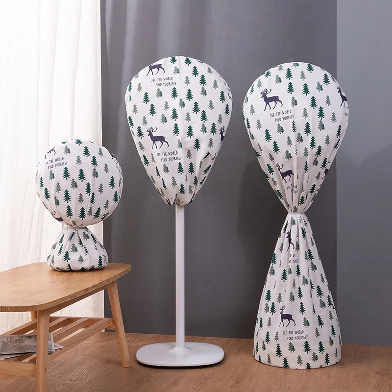 Household Cotton Linen Electric Fan Cover Dust Cover For Floor Type Printed Dustproof Protection Finger Protector ZH396