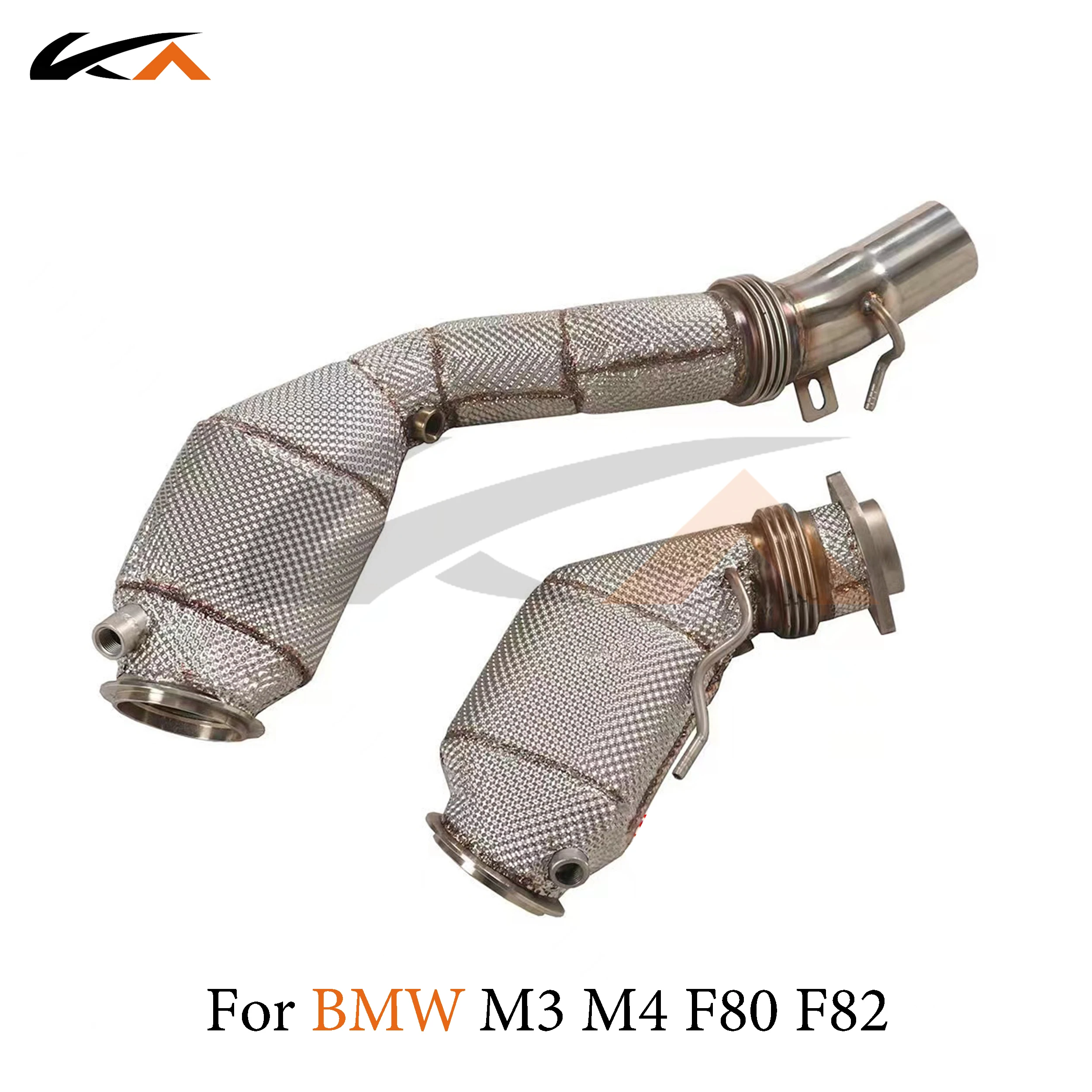 KA 튜닝 다운파이프 배기 스테인레스 스틸 헤더, BMW M3 M4 F80 F82 성능 자동차 부품, 열 차폐 촉매
