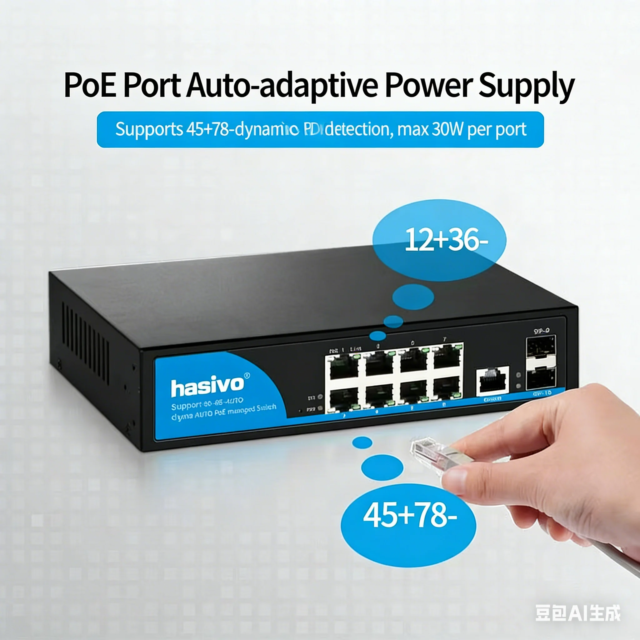 HASIVO S1200WP-8G-2S-AUTO 8포트 풀 기가비트 L2 관리형 PoE 스위치 24V/48V 자동 매칭