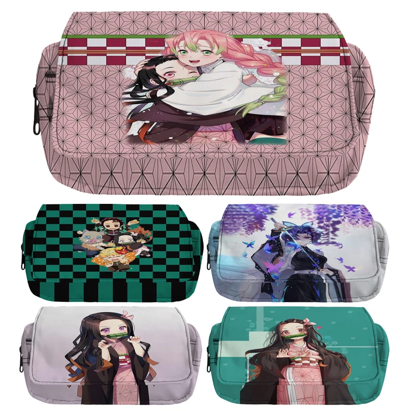 

Demon Slayer Nezuko Pencil Case Kamado Kids Tanjirou School Stationery Pencil Bags Bag Boy Girls Pencil Case For School