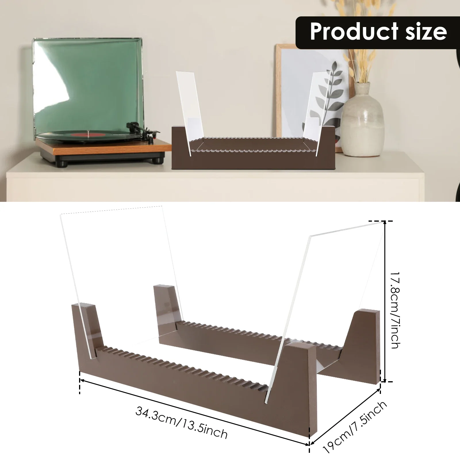 Vinyl Record CD Storage Rack Wood Magazine Album Display Stand Large Capacity Deskop Holder for Home Art Collection Decor NEW 4