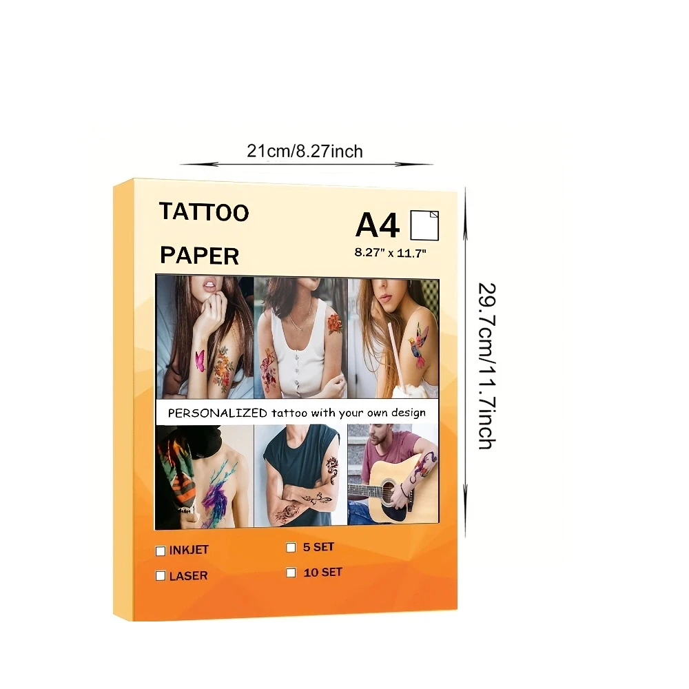 A4 Art Tattoos Paper DIY Waterproof Temporary Tattoo Skin Paper With Inkjet  or Laser Printers For Tatoo Men Children stickers - AliExpress