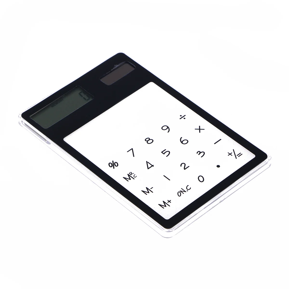 

Unique Transparent Touch Panel Design Solar Powered Calculator (Black)